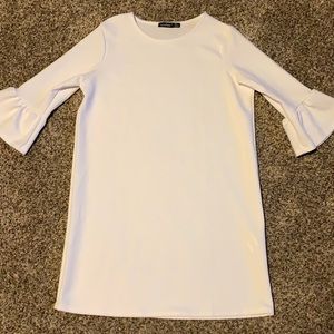 Boohoo White 3/4 length sleeve Dress